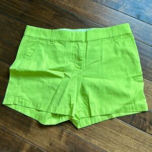 NWOT J Crew size 10 lime shorts